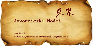 Javorniczky Noémi névjegykártya