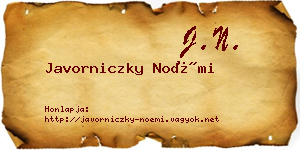 Javorniczky Noémi névjegykártya